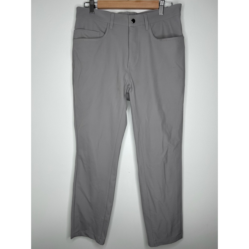 State & Liberty Pants Mens 32 Grey Athletic Fit 4-Way Stretch Golf Chino Tech